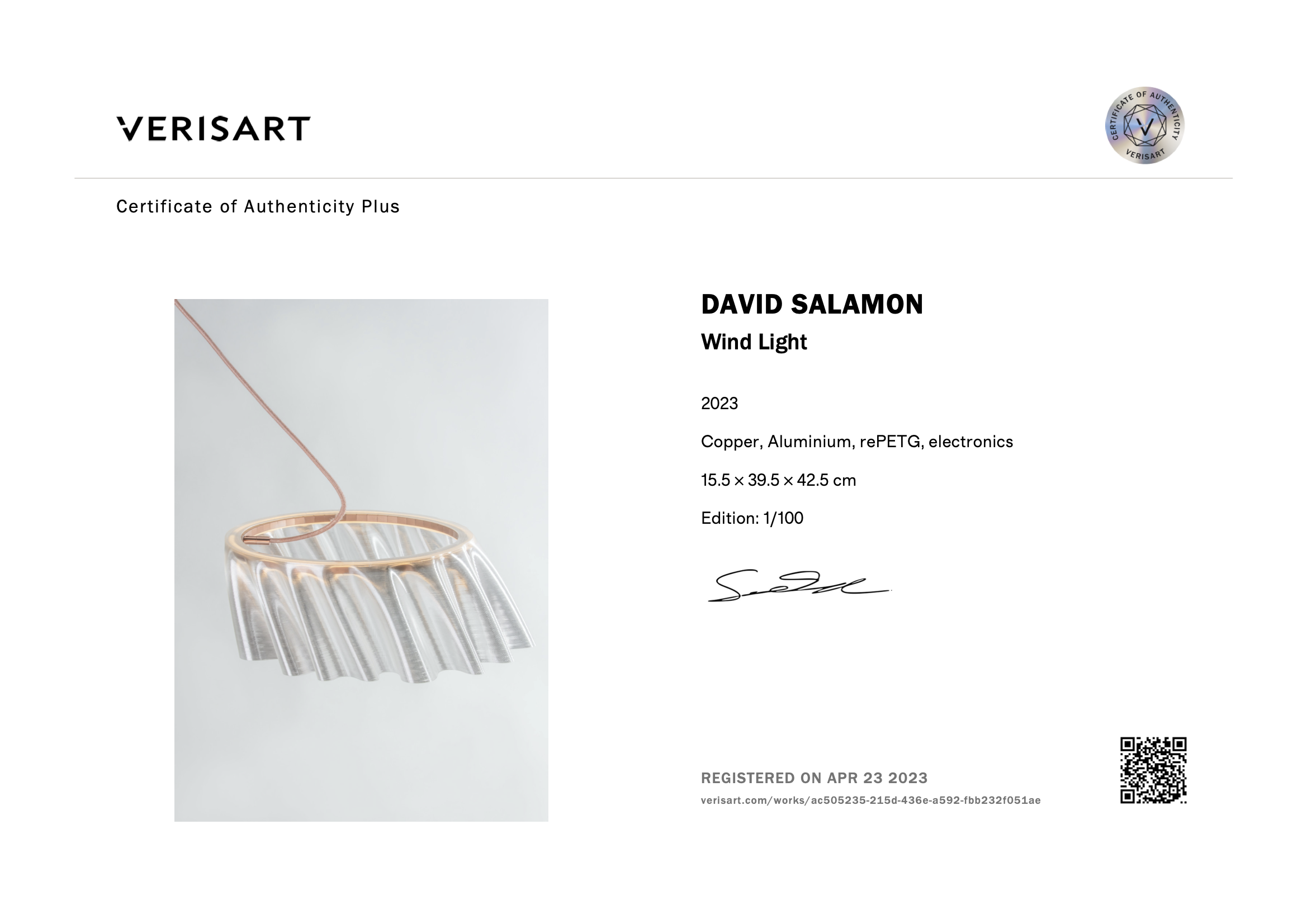 Digital Certificate of Authencity